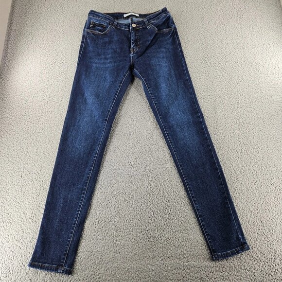 Kancan Jeans Womens 7 (28x29) Blue Mid Rise Skinny Dark Wash Stretch Denim - Picture 1 of 15